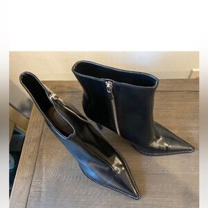 Zara rhinestone embellished high heel booty. size 6 or 36z worn once. black
